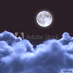 満月と雲
