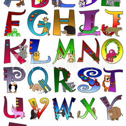 Animal Themed Alphabet Poster A - Z Poster
