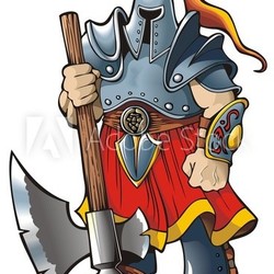 Knight with an axe, vector illustration