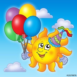 Party sun on sky