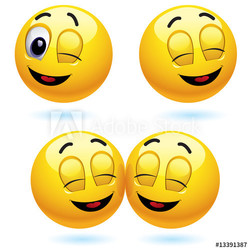 Smiling ball winking and blinking