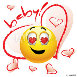 Smiling ball with heart in it’s eyes