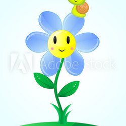 Little friends: flower and snail