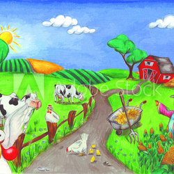 Farm mit Vogelscheuche