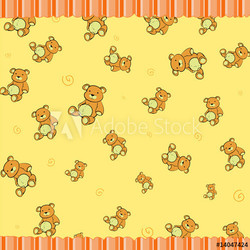 retro funky background with Cute little teddy bears