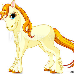 Standing beautiful cute unicorn