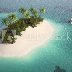 aerial view of paradise island