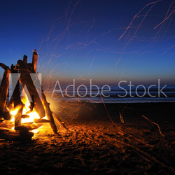 Campfire on shi shi beach in Olympic national park
