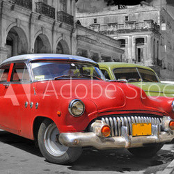 Colorful Havana cars panorama