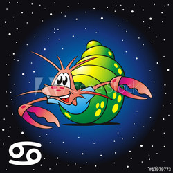 Sternzeichen krebs mit Nachthimmel