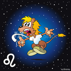 Sternzeichen Löwe mit Nachthimmel