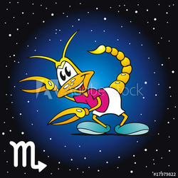 Sternzeichen Skorpion mit Nachthimmel