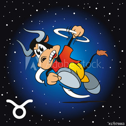 Sternzeichen Stier mit Nachthimmel