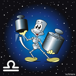 Sternzeichen Waage mit Nachthimmel