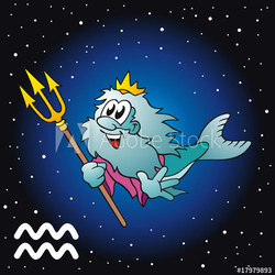 Sternzeichen Wassermann mit Nachthimmel