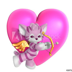 cupid kitty with heart
