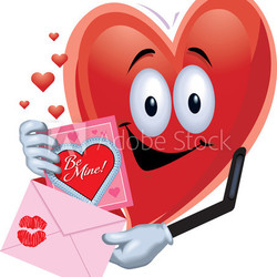 heart man with valentine's day card