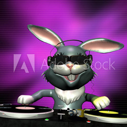 e bunny spinning some vinyl