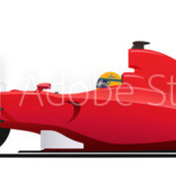Formula race red detailed car