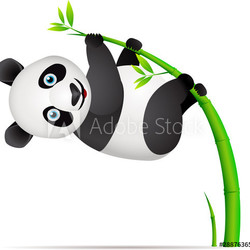 Panda and bamboo tree