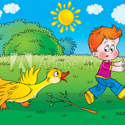 boy and goose