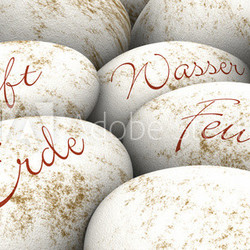 Weisse Steine - Erde Feuer Wasser Luft