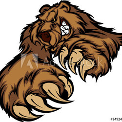 Grizzly Bear Mascot Body with Paws and Claws