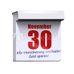 bis 30.11. kfz versicherung tarife checken wechseln kalender