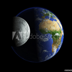 Unsere Erde und der Mond