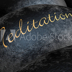 Schwarze Steine mit Text - Meditation