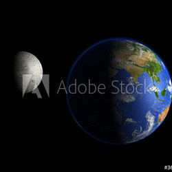 Erdball und der Mond - Asien