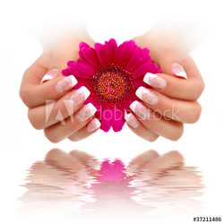 Nailart French Rosa Weiss