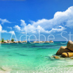 Seychelles , beach panorama