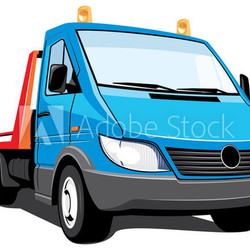 Vector isolated tow truck without gradients