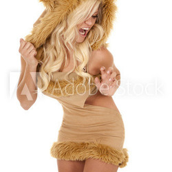 Woman lion roar