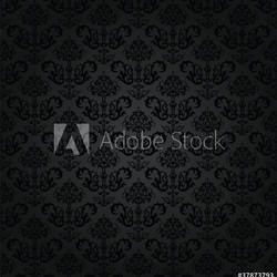 Seamless charcoal small floral elements wallpaper