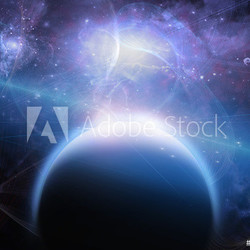 Planet with nebulos filaments