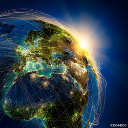 Main air routes in Europe