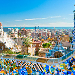 Park Guell in Barcelona, Spain.