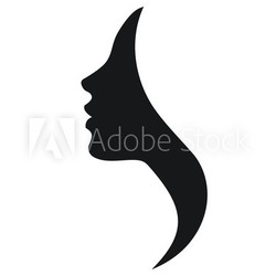 Beautiful profile of young woman- vector
