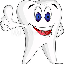 Tooth with thumb up