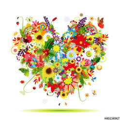 Four seasons. Art heart shape for your design