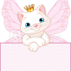 Princess Cat over a blank sign