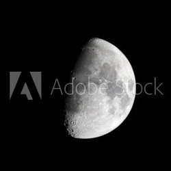 Waxing gibbous moon at night