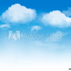 White clouds in a blue sky. Sky background. Vector