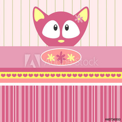 Baby girl kitten card