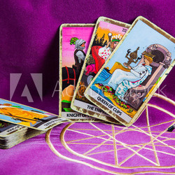 Tarot cards with the crystal ball.