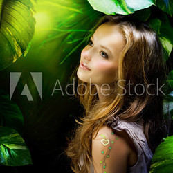 Beautiful Girl in Jungle