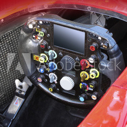 Steering wheel in F1 race car