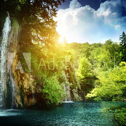 waterfall in deep forest